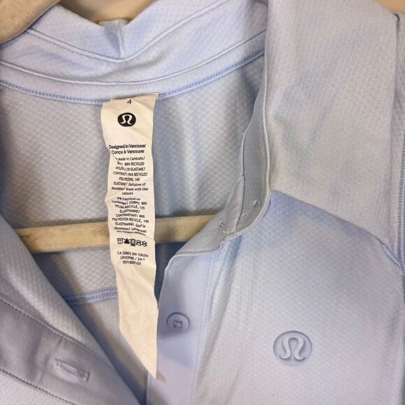 Lululemon Tennis/Golf Light Blue Collared Sleeveless Polo Top Size 4 - Picture 7 of 7